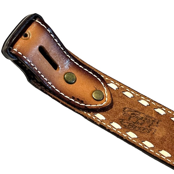 Vintage Brazos Joe Tooled Leather Belt with Thelma stamped on back - Picture 5 of 11